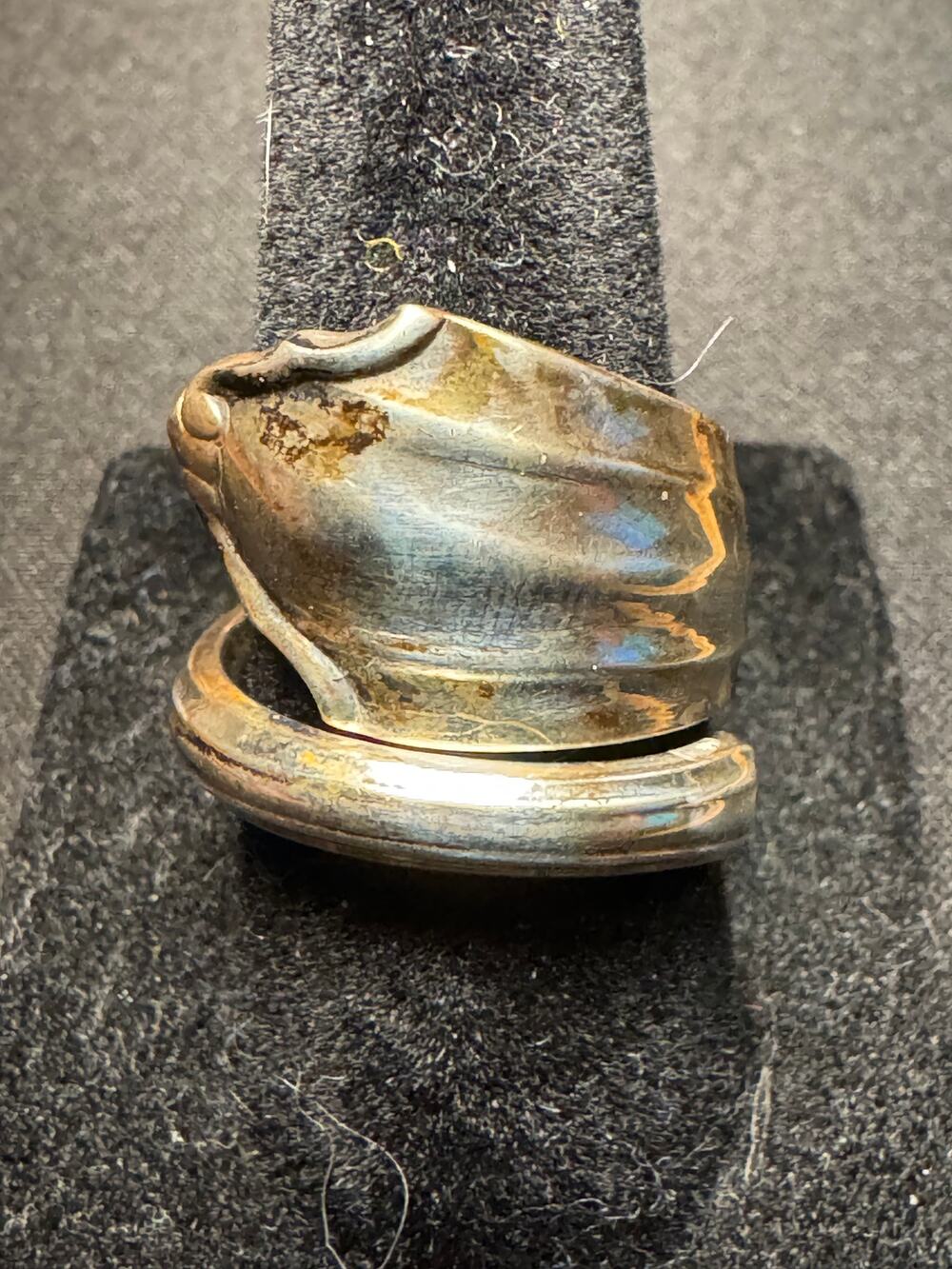 Vintage 800 Silver Artizan Utensil Ring Size 7.5